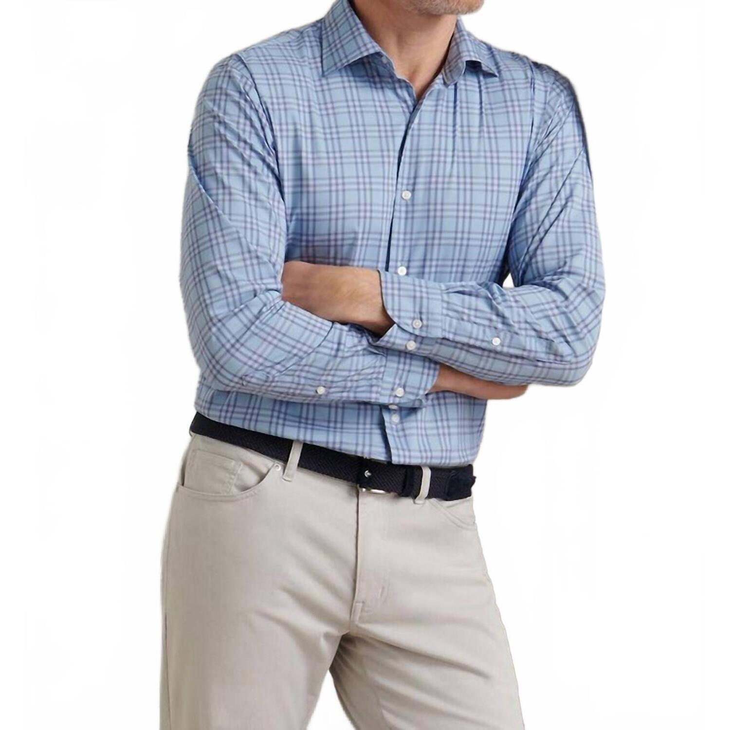 New Peter Millar Brevard Sport Shirt In Ruddy Blue